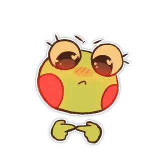 😳 kikker, dier, schattig, verlegen, liefde, cartoon telegram sticker