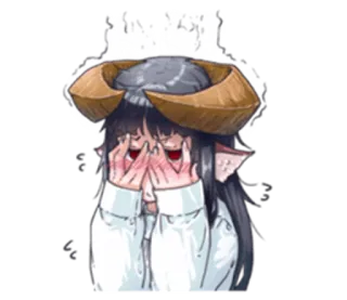 😤 Anime, Demone, Ragazza, Corna, Carino, Ragazza Anime telegram sticker