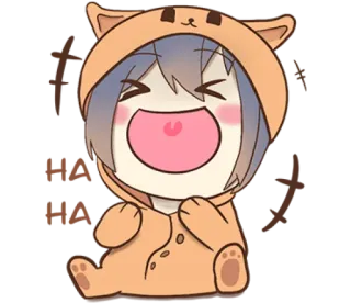 🤣 HAHA cartoon, anime, laughing, cute, kawaii, happy telegram sticker