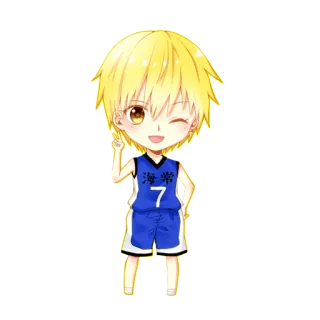 ✌ 海常 Anime, Manga, Chibi, Personaje, Deporte, Baloncesto, Número 7, Camiseta, Kiseki no Sedai telegram sticker
