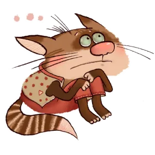 😔 chat, animal, dessin animé, autocollant, mignon, illustration telegram sticker