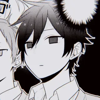 🖤 Anime, Manga, Porträt, Charakter, Schwarzweiß telegram sticker