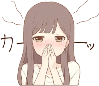 😳 カーッ Anime, Mädchen, süß, erröten, kawaii, Cartoon telegram sticker