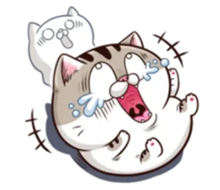 🤧 cat, crying, emotions, cartoon, sticker telegram sticker