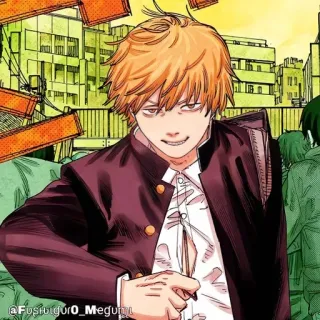 🪚 Denji Chainsaw Man Chainsaw Man, Denji, Anime, Manga, Charakter, Fiktiv, Schuluniform telegram sticker
