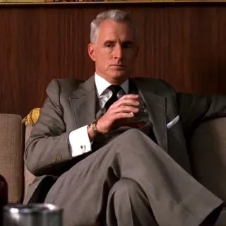 🚬 Roger Sterling Mad Men Roger Sterling, Mad Men, AMC, costume, homme telegram sticker