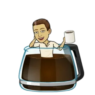☕️ café, dessin animé, boisson, matin, détente, drôle telegram sticker