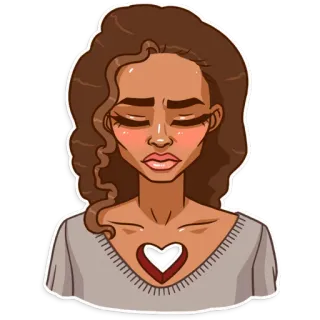 💔 woman, heart, sad, emotions, cartoon, illustration telegram sticker
