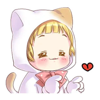 😍 gato, gatito, lindo, chibi, corazón, animal telegram sticker
