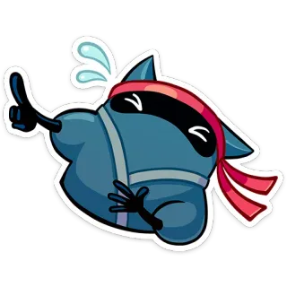 😭 ninja, cartoon, sweat, headband, cute, funny, character, emoji whatsapp sticker