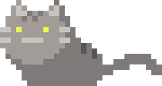 🐱 cat, pixel art, grey, animal, cute whatsapp sticker