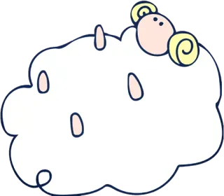 😶 แกะ, น่ารัก, การ์ตูน, สัตว์ telegram sticker