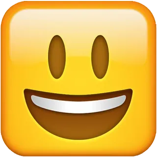 😃 emoji, smiley face, happy, yellow, square, icon whatsapp sticker