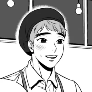 🤍 мультфильм, персонаж, мужчина, иллюстрация, портрет, черно-белый telegram sticker