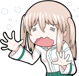 😭 anime, desenho animado, estressado(a), exausto(a), menina, preocupada, ansioso(a) telegram sticker