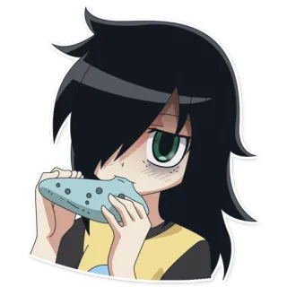 🎷 Tomoko Kuroki WataMote อนิเมะ, มังงะ, ตัวละคร, ผู้หญิง, โอคาริน่า, เพลง whatsapp sticker