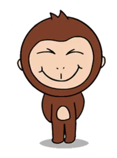 😊 aap, cartoon, dier, schattig, kawaii, illustratie telegram sticker