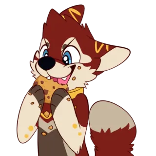 🍪 Furry, Anthro, Galleta, Zorro, Dibujos animados, Lindo, Arte digital telegram sticker