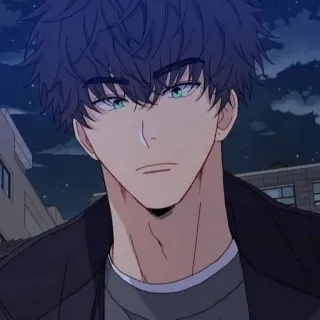 💍 男, アニメ, ハンサム, ポートレート, 真面目, 男の子, 漫画, キャラクター telegram sticker
