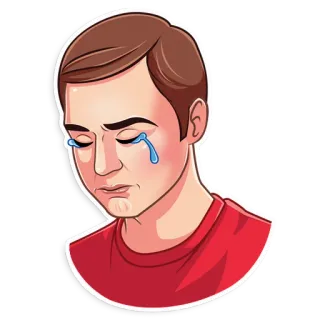 😭 crying, sad, emotion, tears, upset, man telegram sticker