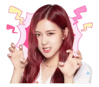 😡 ผู้หญิง, ผมแดง, คน, ท่าโพส, สติกเกอร์, สีหน้า telegram sticker