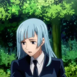 🦋 Miwa Kasumi Jujutsu Kaisen Anime, Charakter, Miwa Kasumi, Jujutsu Kaisen, blaue Haare, Anime-Mädchen telegram sticker