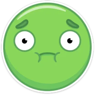 🤢 絵文字, 病気, 緑, 顔, 悲しい telegram sticker