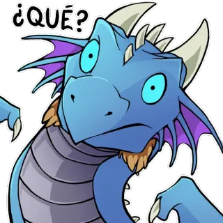 ⁉ ¿QUÉ? drago, cartone animato, domanda, confuso, adesivo, cosa telegram sticker