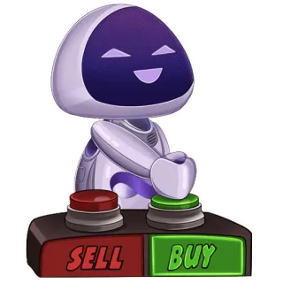 💵 SELL BUY robot, vendere, comprare, pulsante, scambio, investimento telegram sticker