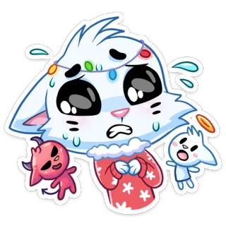 😬 gato, fofo, adesivo, desenho animado, kawaii telegram sticker