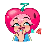 😂 XAXAXA さくらんぼ, 可愛い, 漫画, ピンク, 笑う, 幸せ, かわいい telegram sticker