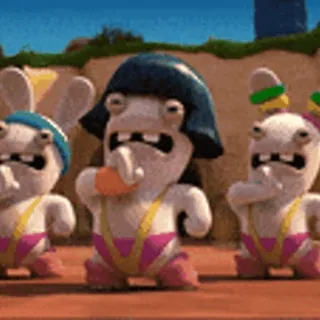 🕺 rabbids, ubisoft, baile, gracioso, conejos whatsapp sticker