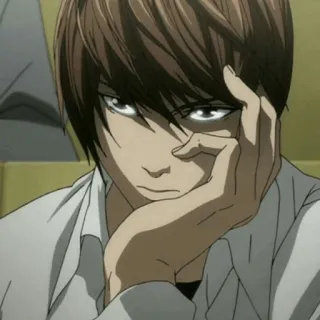 ⚖ Light Yagami Death Note Anime, Réflexion, Sérieux, Death Note, Light telegram sticker