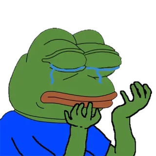 😭 Pepe the Frog Meme, Pepe, Żaba, Smutny, Płaczący, Meme Internetowy telegram sticker