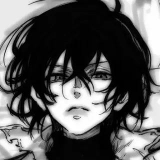 💗 Anime, Manga, Triste, Emocional, Blanco y negro telegram sticker