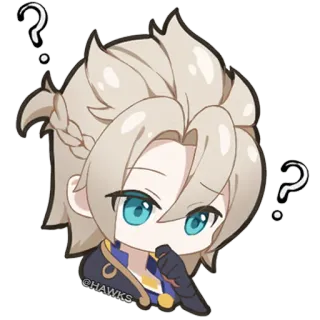 🤔 Albedo Genshin Impact anime, video game, character, cute, sticker, genshin impact telegram sticker