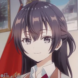 ☺ @fix_x_fox Anime, Fille, Portrait, Dessin animé telegram sticker