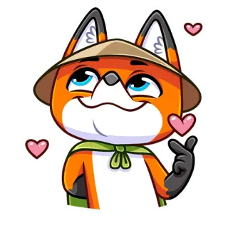 ❤️ fuchs, herz, liebe, süß, cartoon, tier, aufkleber telegram sticker