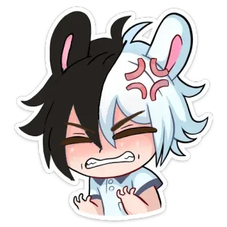 😡 애니메이션, 만화, 화난, 좌절한, 치비, 표정 telegram sticker