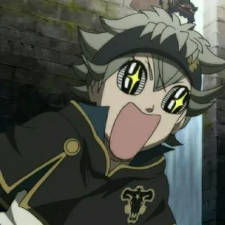 🤩 Asta Black Clover anime, character, expression, excited, manga telegram sticker