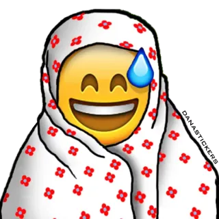 😅 Emoji, Glimlach, Zweet, Hoofddoek, Islamitisch telegram sticker