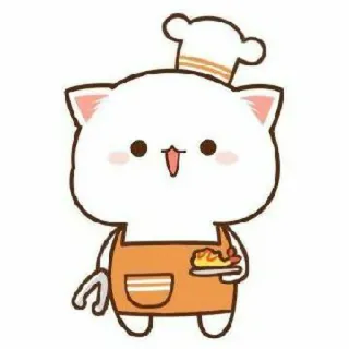 🍓 kucing, koki, memasak, lucu, binatang, makanan whatsapp sticker