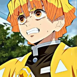 👺 Zenitsu Agatsuma Demon Slayer 애니메이션, 귀멸의 칼날, 젠이츠, 캐릭터, 만화 telegram sticker