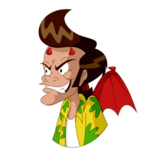 😈 diablo, dibujos animados, demonio, alas rojas, halloween, malvado, personaje telegram sticker