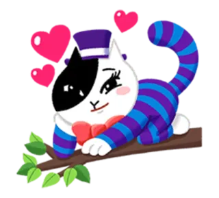 😉 chat, dessin animé, animal, mignon, fantaisiste, autocollant whatsapp sticker