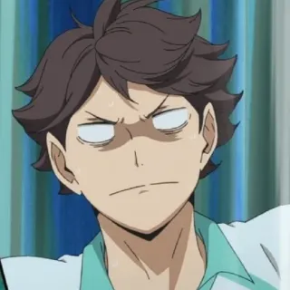🦉 Tooru Oikawa Haikyuu!! Аниме, Haikyuu, Тоору Ойкава, Ойкава, Смешной, Мем, Глупый telegram sticker