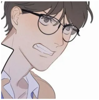 😠 zły, okulary, mężczyzna, portret, kreskówka telegram sticker