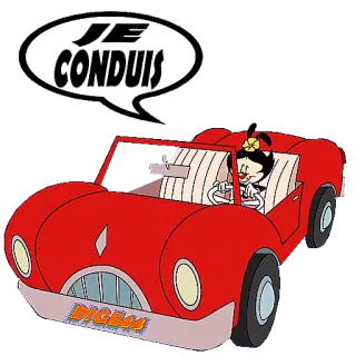 🚙 JE CONDUIS conducción, coche, dibujos animados, animación, vehículos telegram sticker