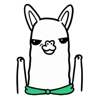 😏 lhama, engraçado, desenho animado, animal, dedo do meio whatsapp sticker