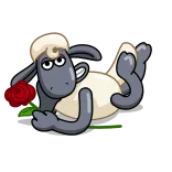 🌹 sheep, rose, animal, cute, cartoon, Shaun the Sheep telegram sticker